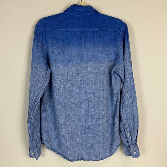 Michael Kors Ombré Blue Linen Shirt S - Picture 4 of 8